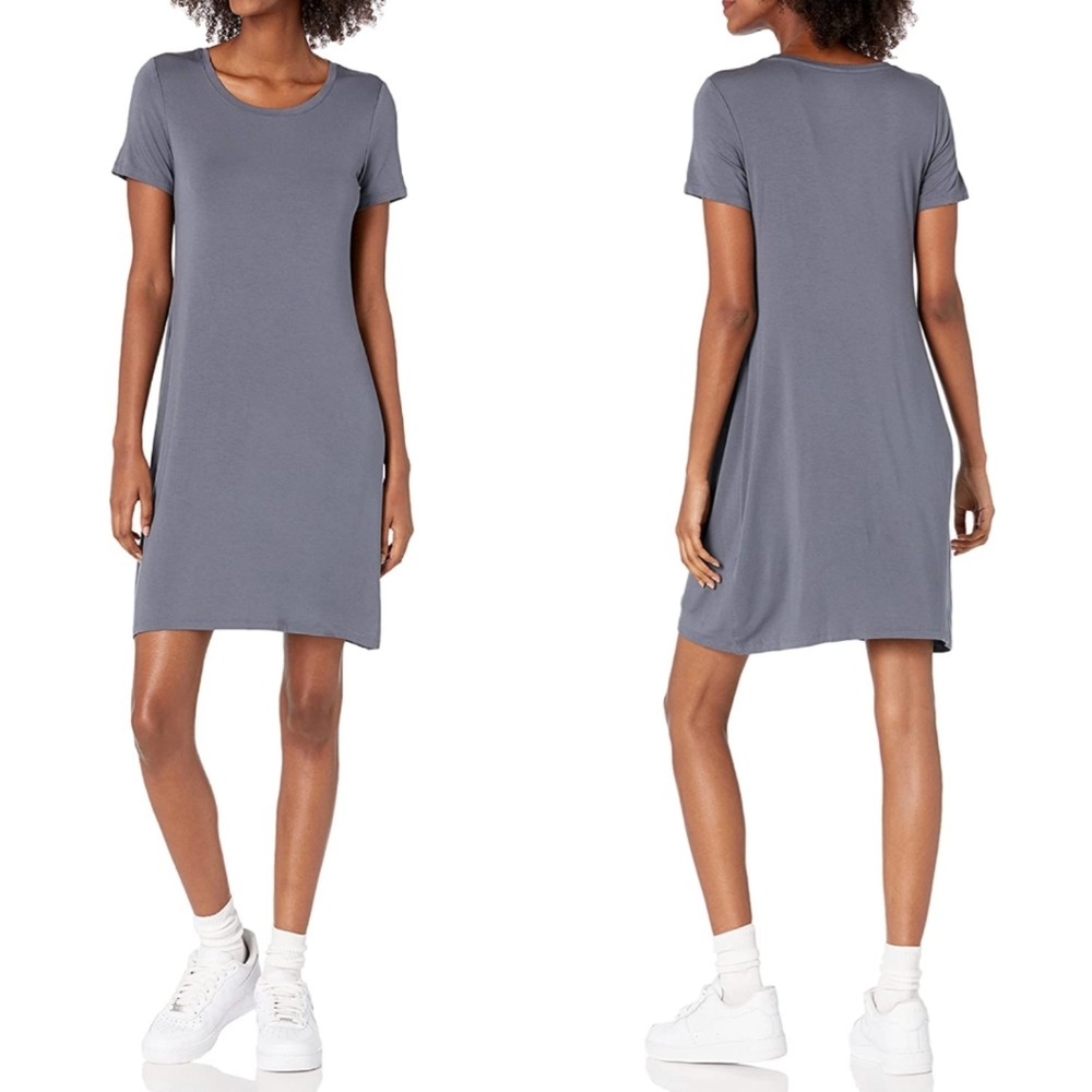 Jersey scoop neck t-shirt dress - medium
